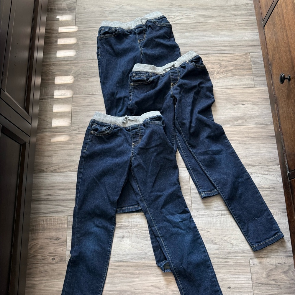 Cat & Jack Blue Jeans with Gray Waistband